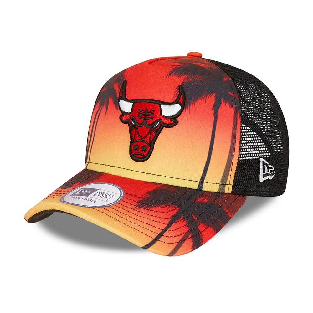 New Era A-Frame Chicago Bulls Trucker Cap - NBA Summer City - Schwarz-Multi