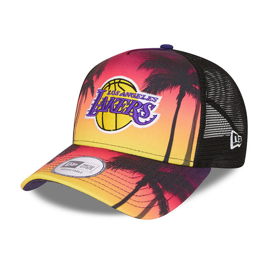 New Era A-Frame L.A. Lakers Trucker Cap - NBA Summer City - Schwarz-Multi