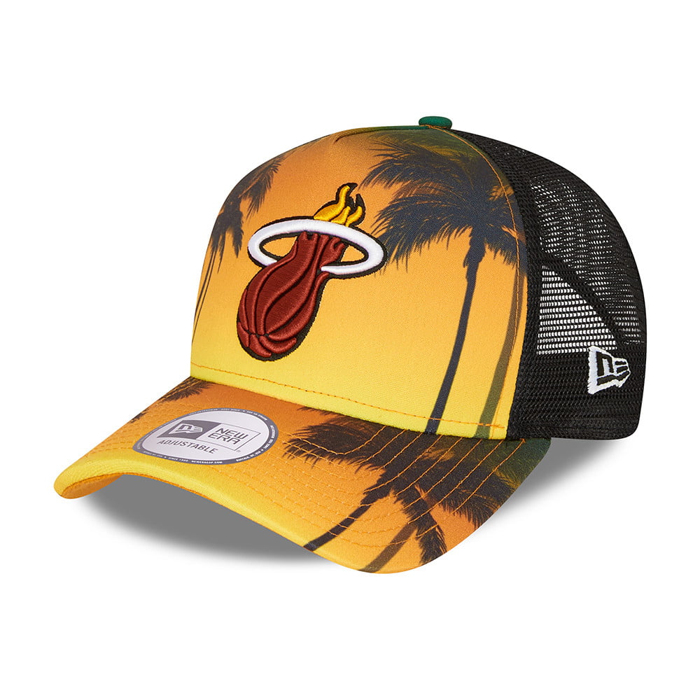 New Era A-Frame Miami Heat Trucker Cap - NBA Summer City - Schwarz-Multi