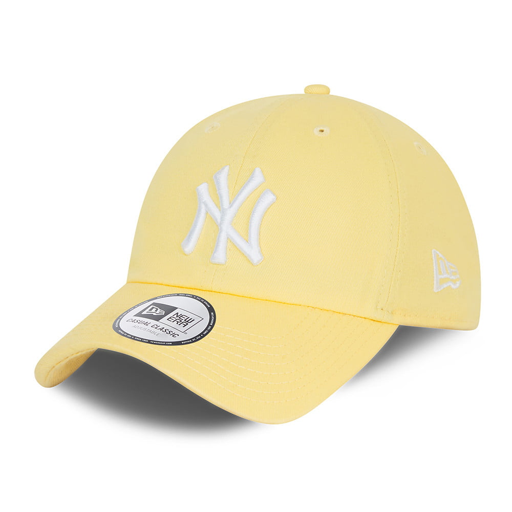 New Era 9TWENTY New York Yankees Baseball Cap - MLB Washed Casual Classic - Hellgelb