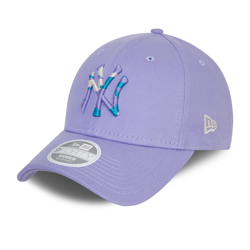 New Era Damen 9FORTY New York Yankees Baseball Cap - MLB Camo Infill - Lavendel