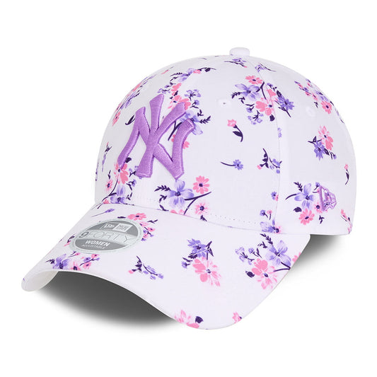 New Era Damen 9FORTY New York Yankees Baseball Cap Floral - Weiß