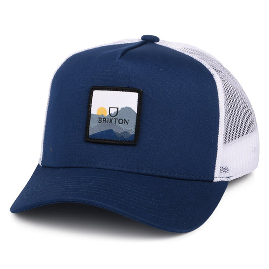 Brixton Alpha Block X C MP Trucker Cap - Blau-Weiß