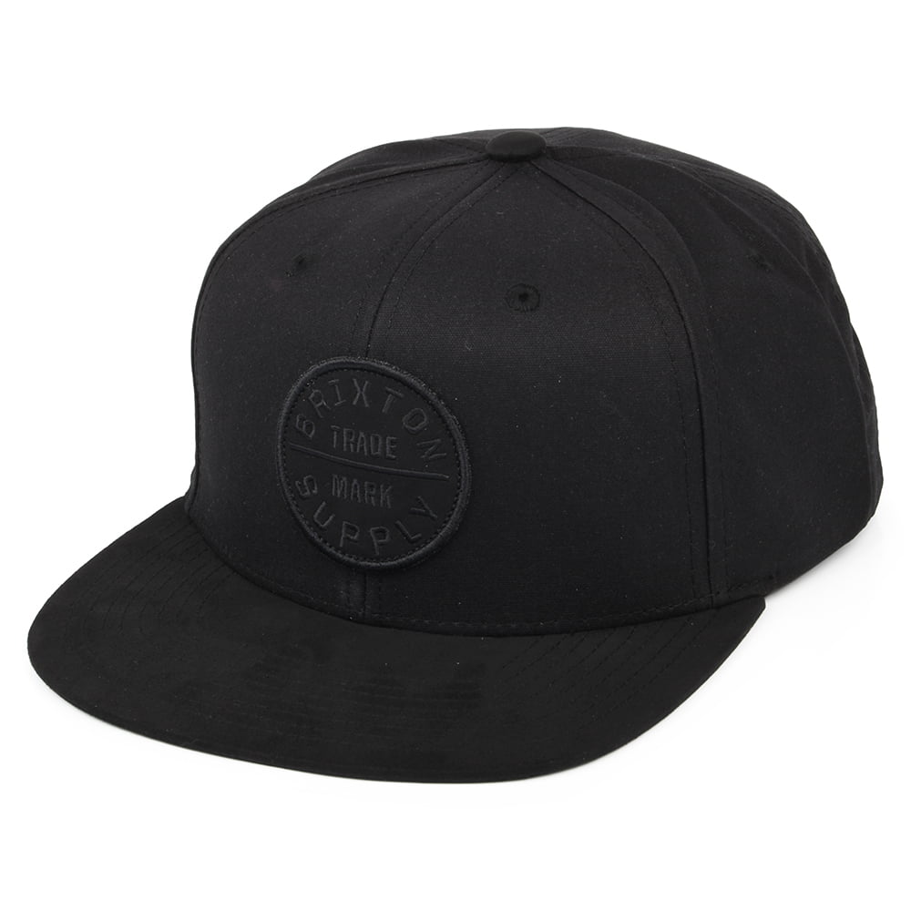 Brixton Oath III Snapback Cap aus Baumwolle - Schwarz auf Schwarz