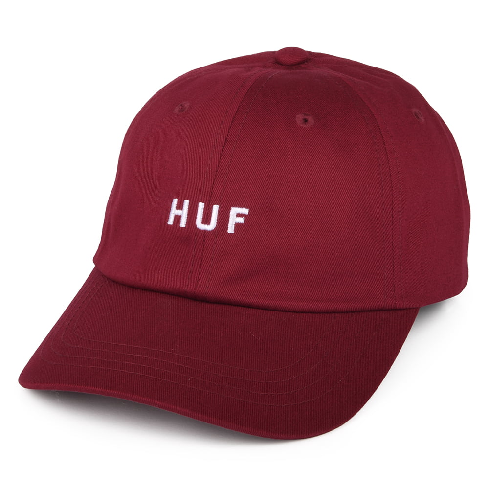 HUF Original Logo Baseball Cap mit gebogenem Visier aus Baumwolle - Burgunderrot