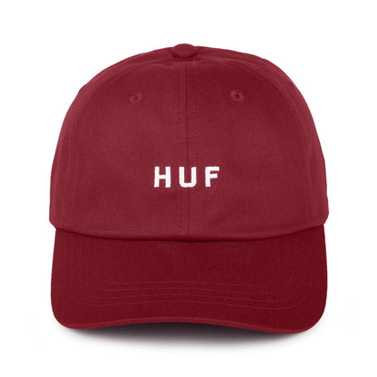 HUF Original Logo Baseball Cap mit gebogenem Visier aus Baumwolle - Burgunderrot