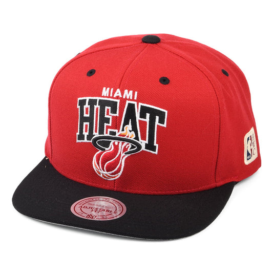 Mitchell & Ness Miami Heat Snapback Cap - NBA HWC Team Arch - Rot-Schwarz