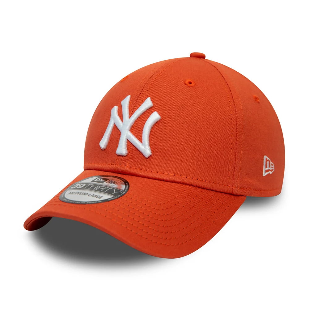 New Era 39THIRTY New York Yankees Baseball Cap - MLB League Essential II - Verbranntes Orange-Weiß