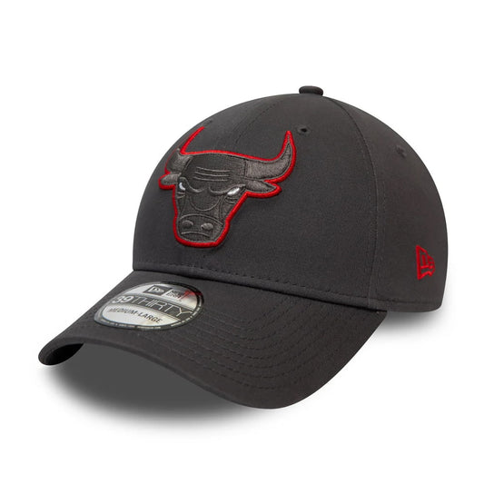 New Era 39THIRTY Chicago Bulls Baseball Cap - NBA Gray Pop - Graphitgrau