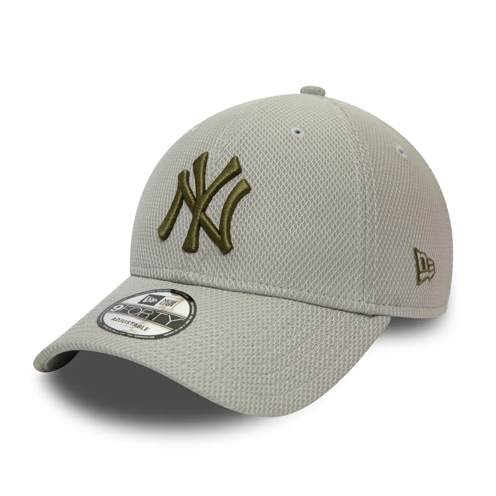 New Era 9FORTY New York Yankees Baseball Cap - MLB Diamond Era - Grau-Olivgrün
