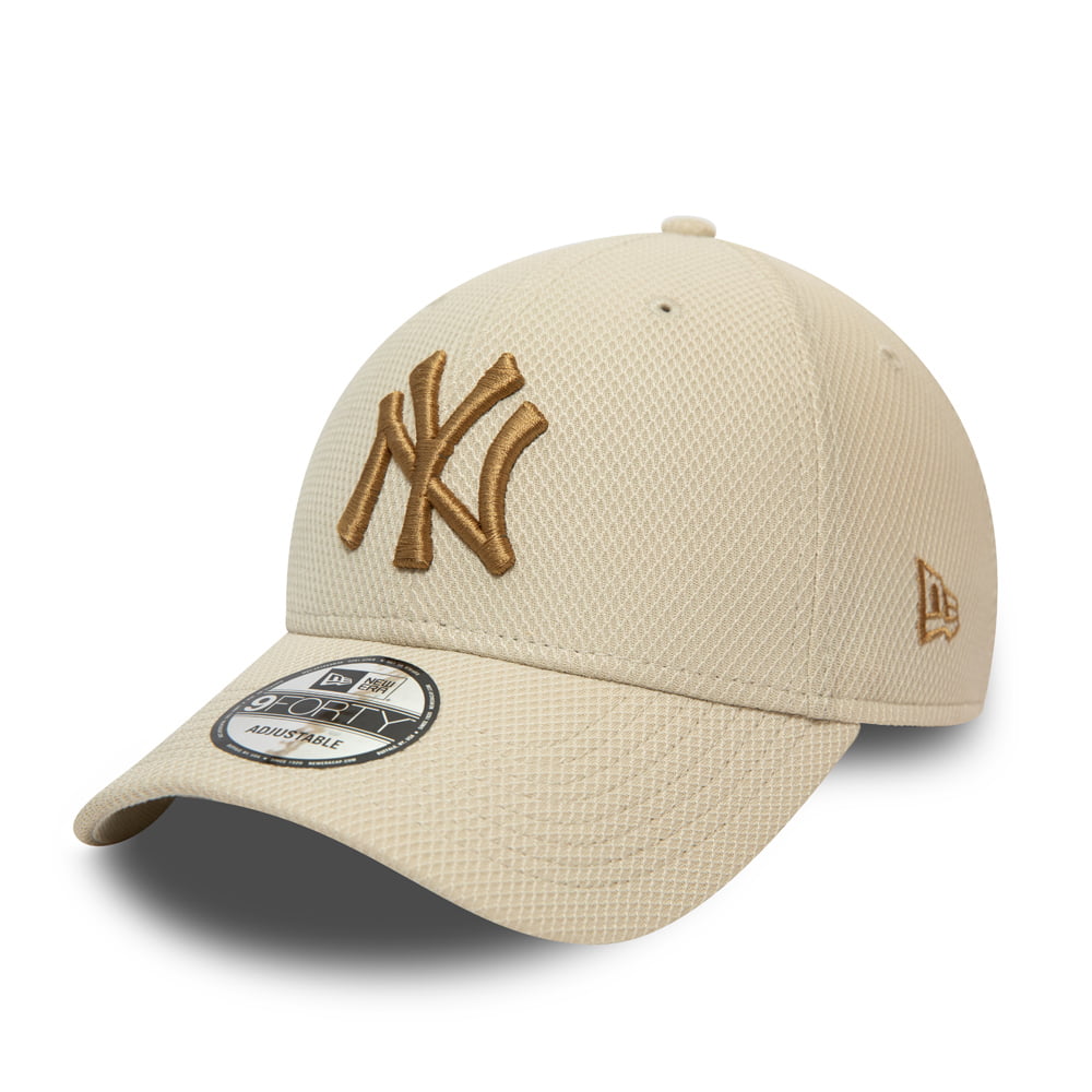 New Era 9FORTY New York Yankees Baseball Cap - MLB Diamond Era - Steingrau-Weizen