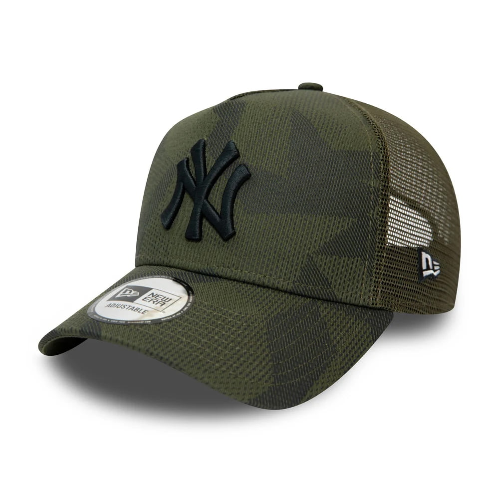 New Era 9FORTY A-Frame New York Yankees Trucker Cap - MLB Multi Camo - Olivgrün