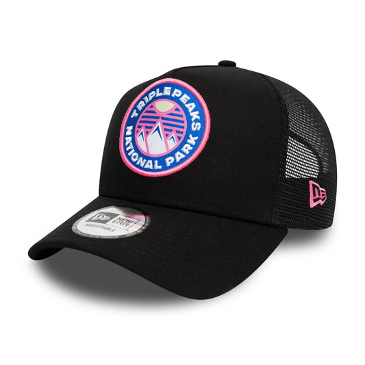 New Era 9FORTY A-Frame Trucker Cap - Explorer Patch - Schwarz