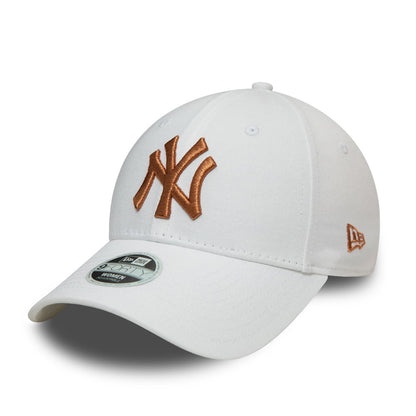 New Era 9FORTY New York Yankees Baseball Cap - MLB Metallic - Weiß-Kupferrot