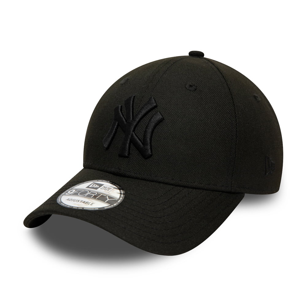 New Era 9FORTY New York Yankees Baseball Cap - MLB Team Contrast - Schwarz auf Schwarz