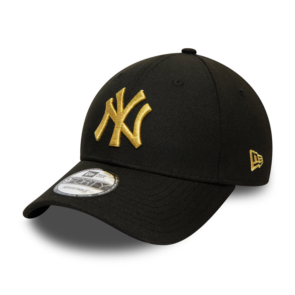 New Era 9FORTY New York Yankees Baseball Cap - MLB Team Contrast - Schwarz-Gold