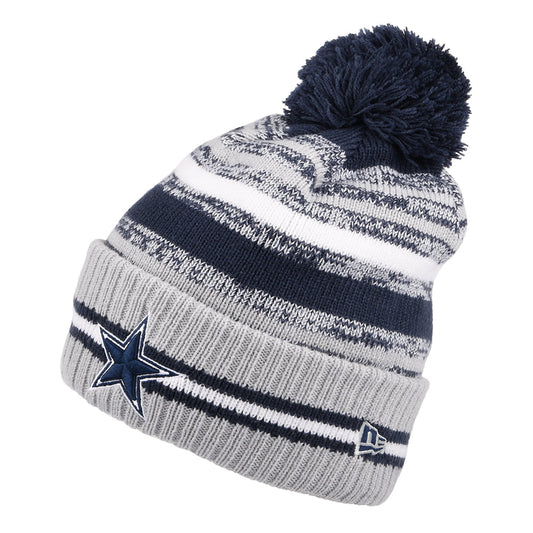 New Era Dallas Cowboys Bommelmütze - NFL Sport Knit OTC - Blau-Grau