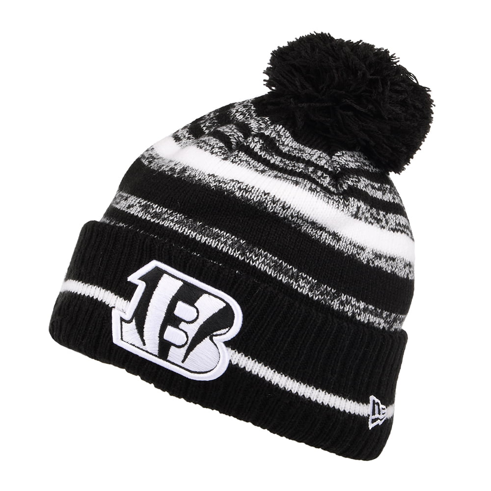 New Era Cincinnati Bengals Bommelmütze - NFL Sport Knit - Schwarz-Weiß