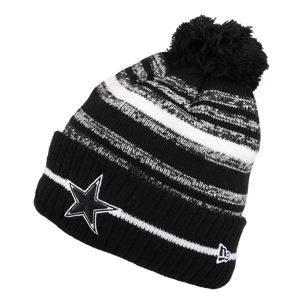 New Era Dallas Cowboys Bommelmütze - NFL Sport Knit OTC - Schwarz-Weiß