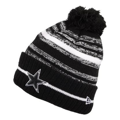 New Era Dallas Cowboys Bommelmütze - NFL Sport Knit OTC - Schwarz-Weiß