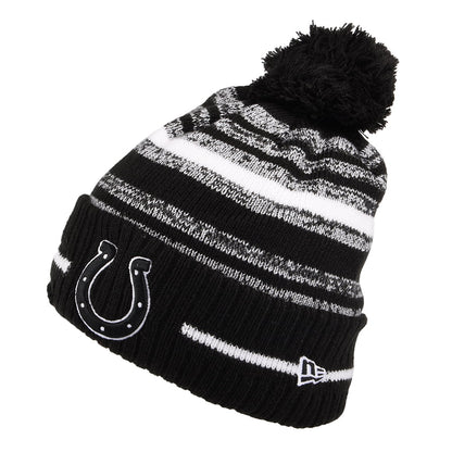 New Era Indianapolis Colts Bommelmütze - NFL Sport Knit - Schwarz-Weiß