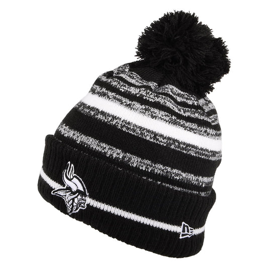 New Era Minnesota Vikings Bommelmütze - NFL Sport Knit - Schwarz-Weiß