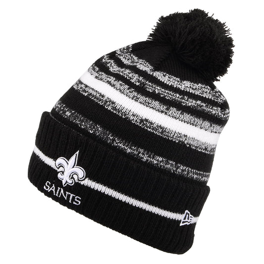 New Era New Orleans Saints Bommelmütze - NFL Sport Knit - Schwarz-Weiß