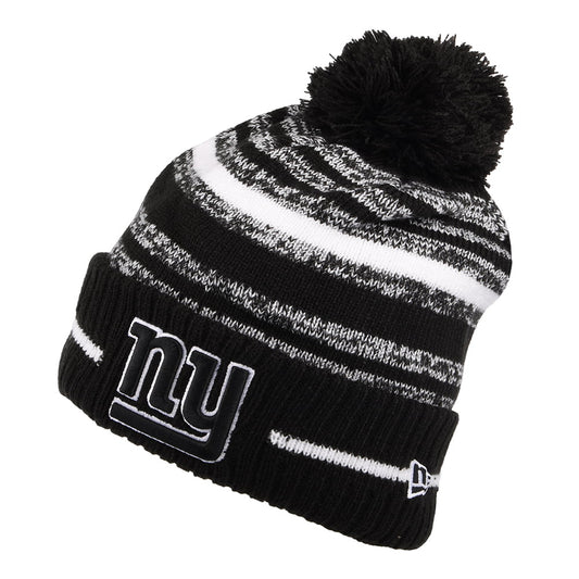 New Era New York Giants Bommelmütze - NFL Sport Knit - Schwarz-Weiß