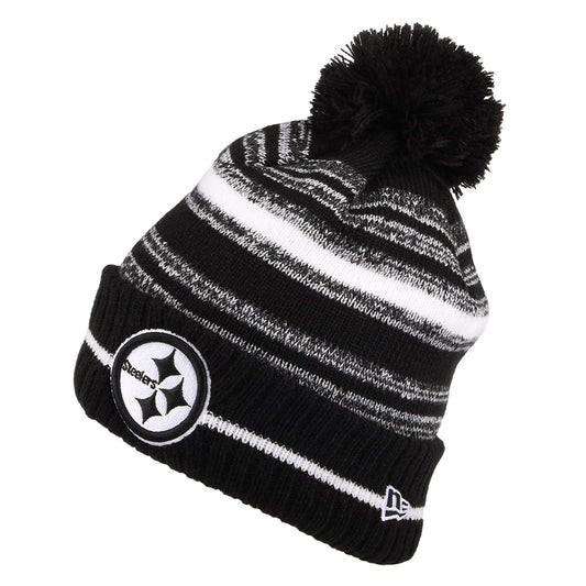 New Era Pittsburgh Steelers Bommelmütze - NFL Sport Knit - Schwarz-Weiß