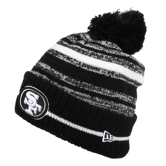 New Era San Francisco 49ers Bommelmütze - NFL Sport Knit - Schwarz-Weiß