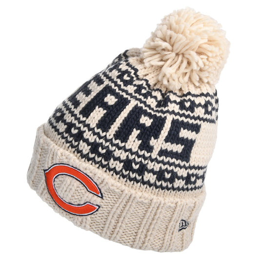 New Era Damen Chicago Bears Bommelmütze - NFL Sport Knit - Hellbeige