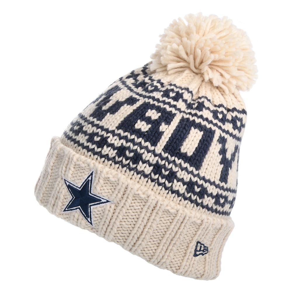 New Era Damen Dallas Cowboys Bommelmütze - NFL Sport Knit - Hellbeige