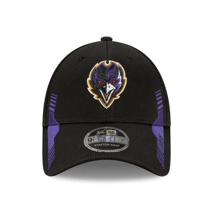 New Era 9FORTY Snap Baltimore Ravens Baseball Cap - NFL Sideline Home - Schwarz