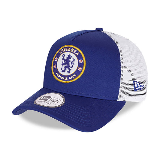 New Era Unisex 9FORTY A-Frame Chelsea FC Trucker Cap - Blau-Weiß