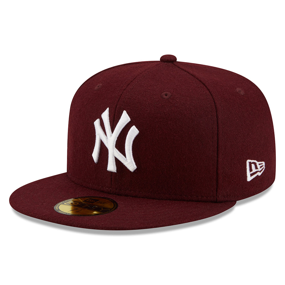 New Era 59FIFTY New York Yankees Baseball Cap - MLB Melton - Kastanienbraun