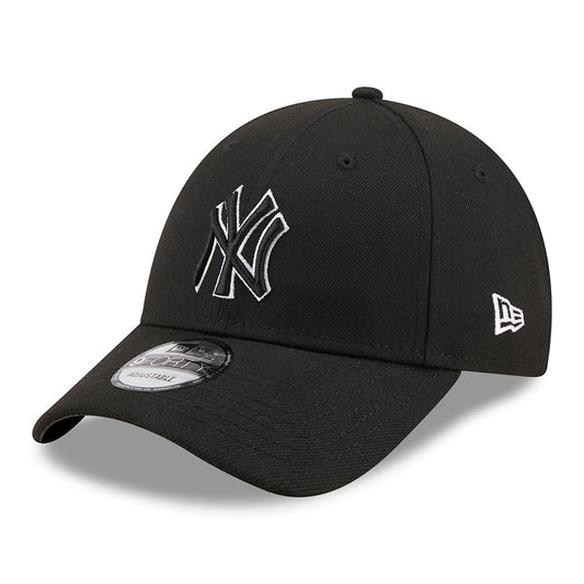 New Era 9FORTY New York Yankees Baseball Cap - MLB Pop Outline - Schwarz
