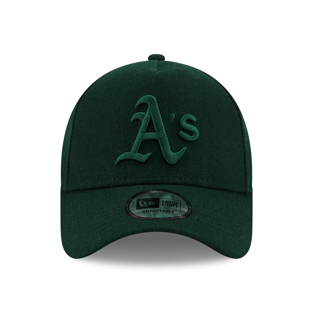 New Era 9FORTY Oakland Athletics Baseball Cap - MLB Melton E-Frame - Dunkelgrün