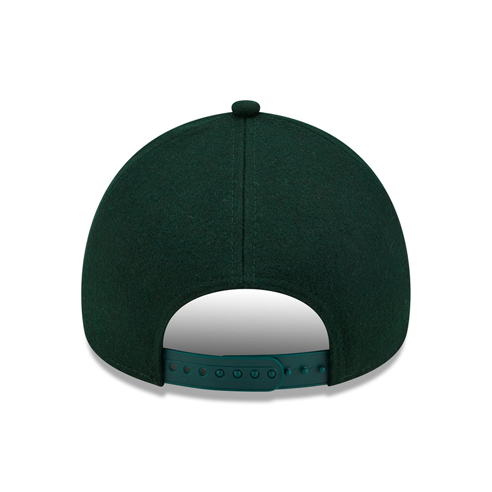 New Era 9FORTY Oakland Athletics Baseball Cap - MLB Melton E-Frame - Dunkelgrün