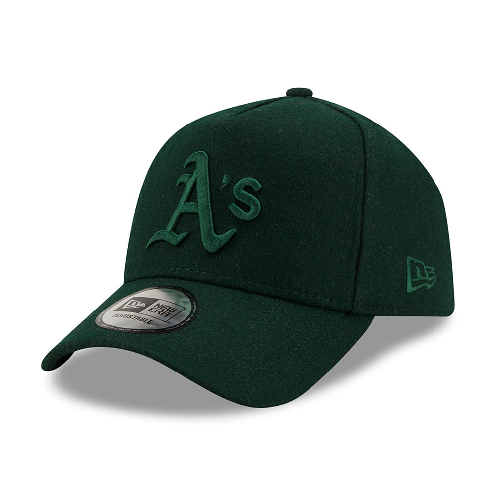 New Era 9FORTY Oakland Athletics Baseball Cap - MLB Melton E-Frame - Dunkelgrün