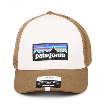 Patagonia P-6 Logo LoPro Trucker Cap aus organischer Baumwolle - Weiß-Braun