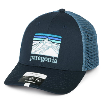 Patagonia Line Logo Ridge LoPro Trucker Cap aus Organic Cotton Canvas - Marineblau