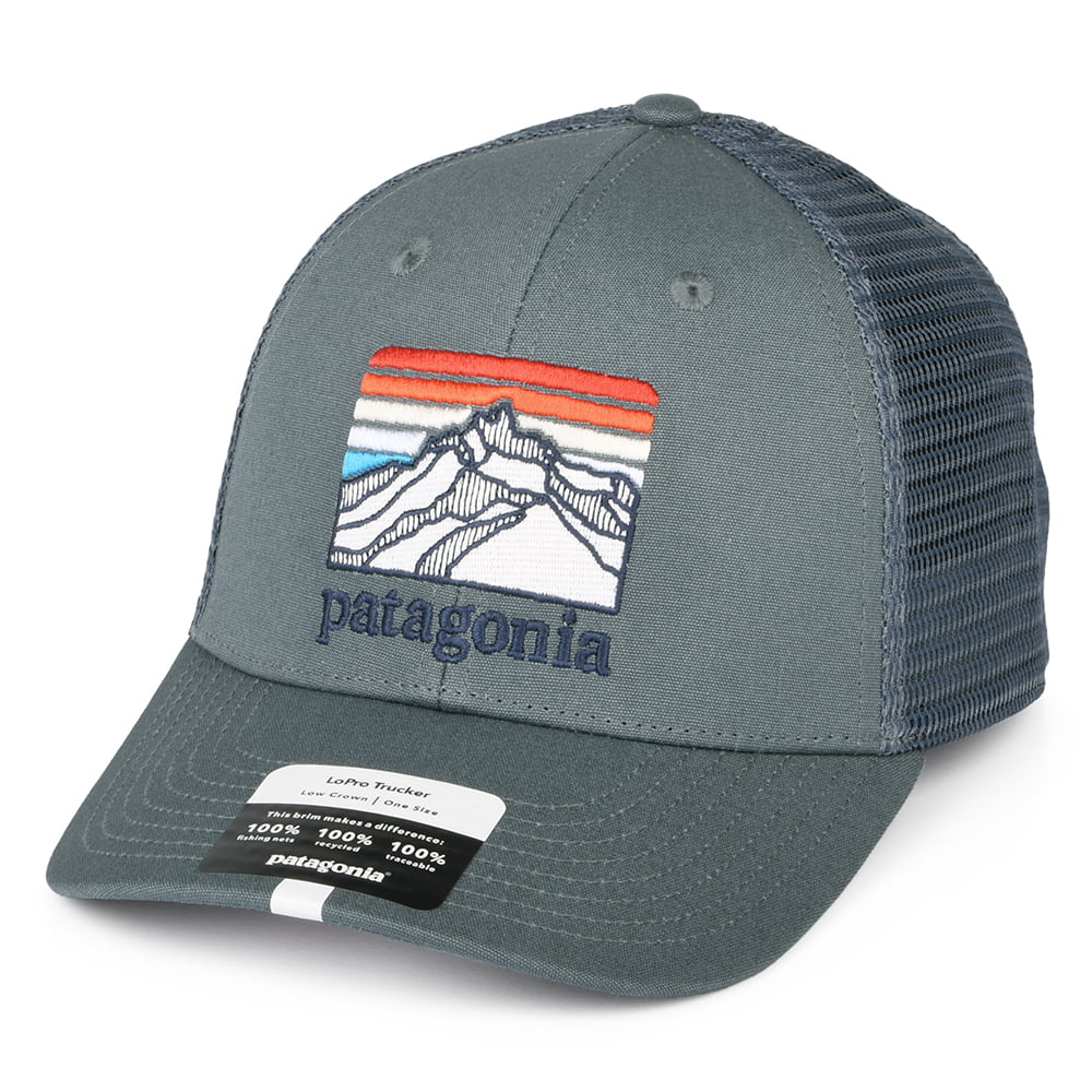 Patagonia Line Logo Ridge LoPro Trucker Cap aus Organic Cotton Canvas - Grau