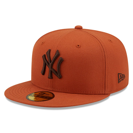 New Era 59FIFTY New York Yankees Baseball Cap - MLB League Essential - Verbranntes Orange-Braun