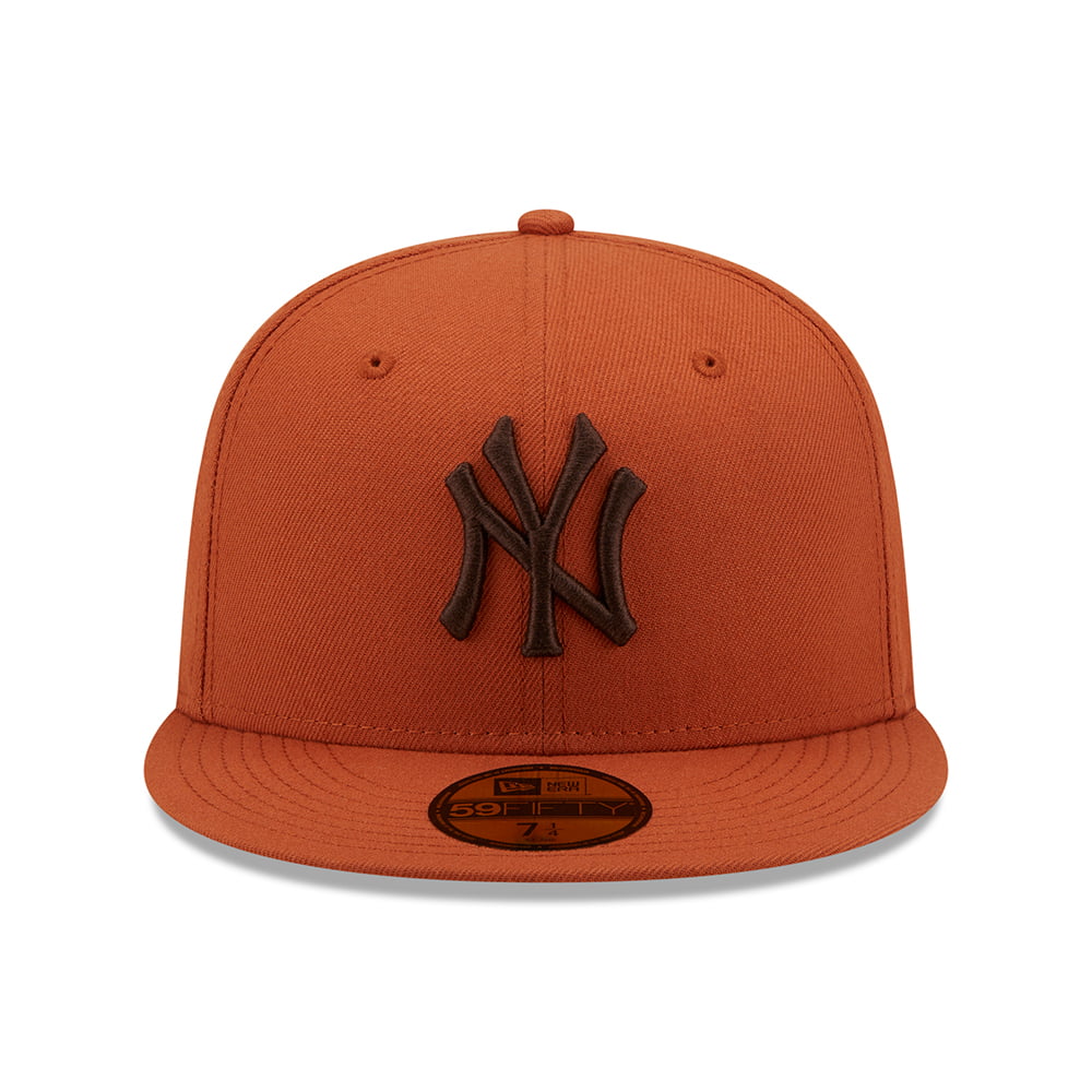 New Era 59FIFTY New York Yankees Baseball Cap - MLB League Essential - Verbranntes Orange-Braun