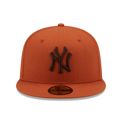 New Era 59FIFTY New York Yankees Baseball Cap - MLB League Essential - Verbranntes Orange-Braun