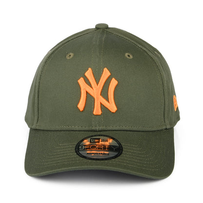 New Era 9FORTY II New York Yankees Baseball Cap - MLB League Essential - Olivgrün-Orange
