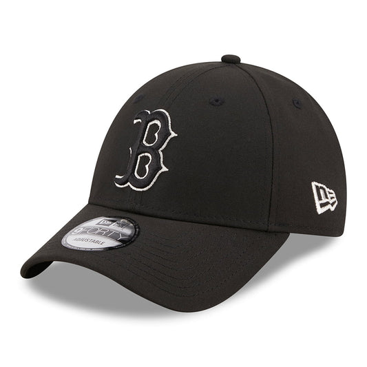 New Era 9FORTY Boston Red Sox Baseball Cap - MLB Metallic Outline - Schwarz-Silber