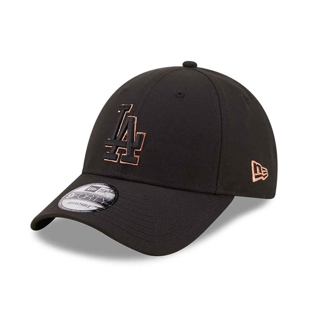 New Era 9FORTY L.A. Dodgers Baseball Cap - MLB Metallic Outline - Schwarz-Rosegold