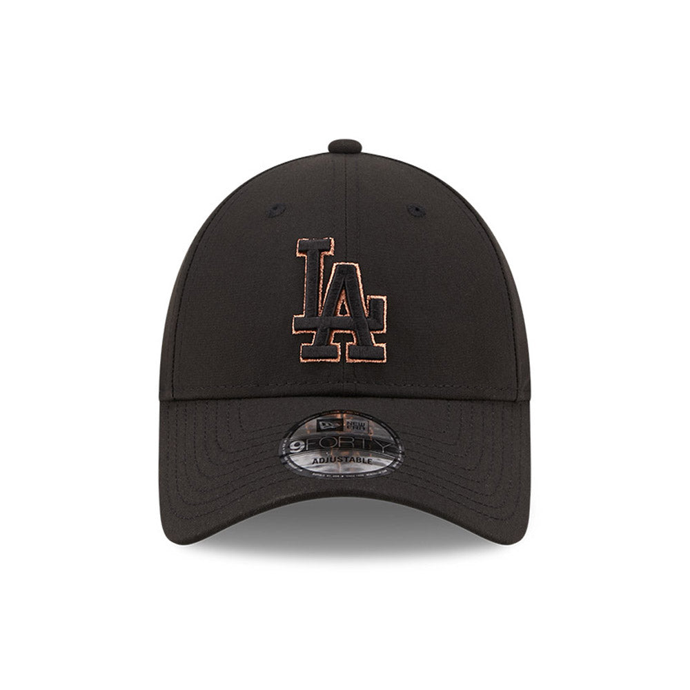 New Era 9FORTY L.A. Dodgers Baseball Cap - MLB Metallic Outline - Schwarz-Rosegold