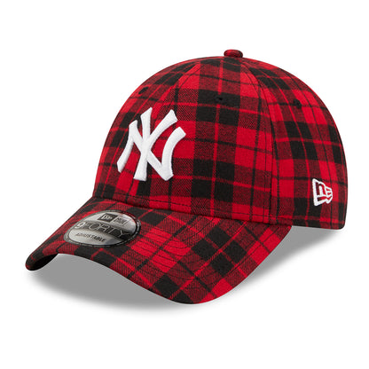 New Era 9FORTY New York Yankees Baseball Cap MLB Check - Schwarz-Rot